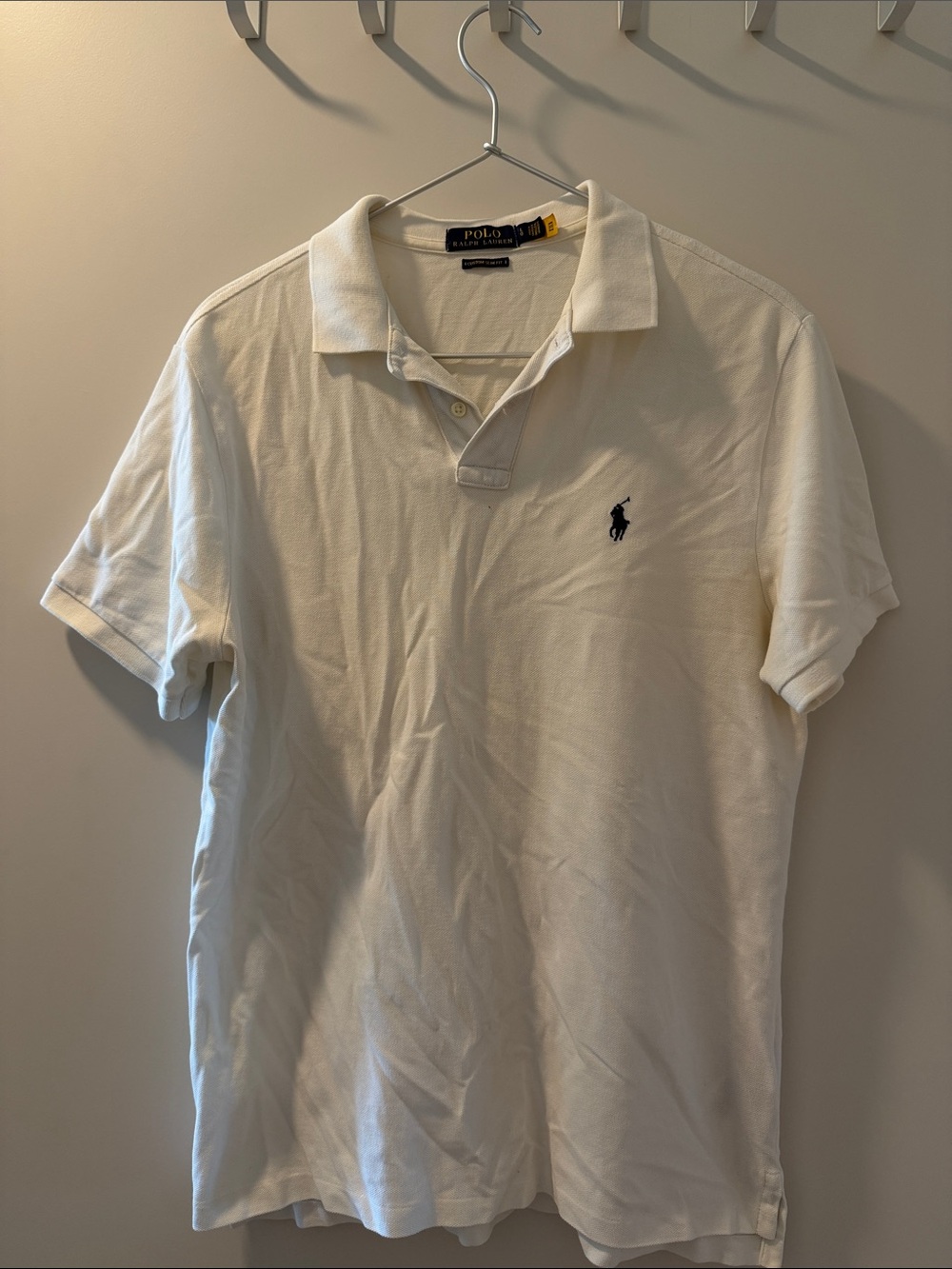 Ralph Lauren White Polo with Navy Pony Logo